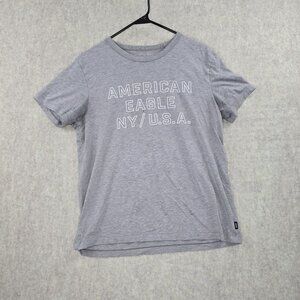 American Eagle NY/USA Graphic Tee M Grey